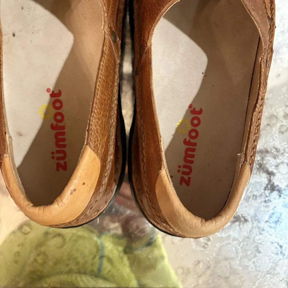Zumfoot Shoes Mens Size EU 44 Brown Leather Slip On Loafers Comfort Casual Z2812